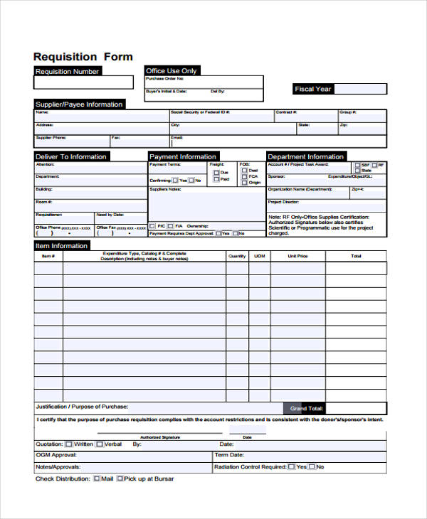 FREE 40+ Sample Requisition Forms in Excel | PDF | MS Word