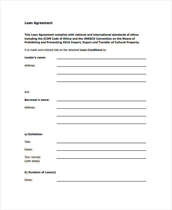 free sample loan agreement