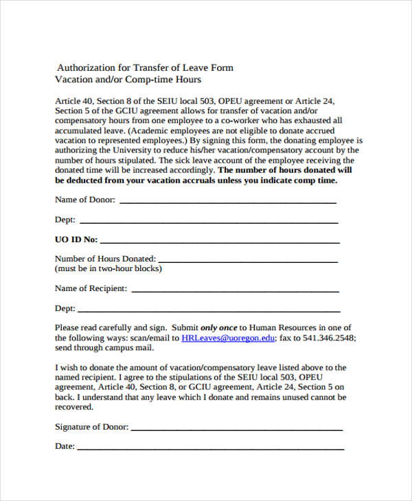 FREE 10+ Leave Authorization Forms in PDF MS Word