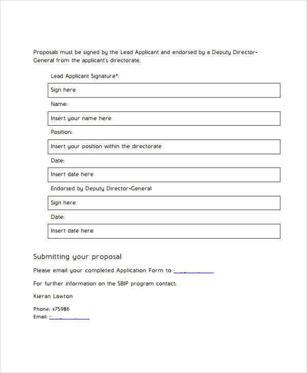 free small business project proposal form