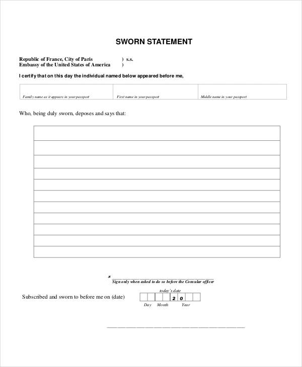 State Of Michigan Printable Sworn Statement Form Printable Forms Free SexiezPicz Web Porn