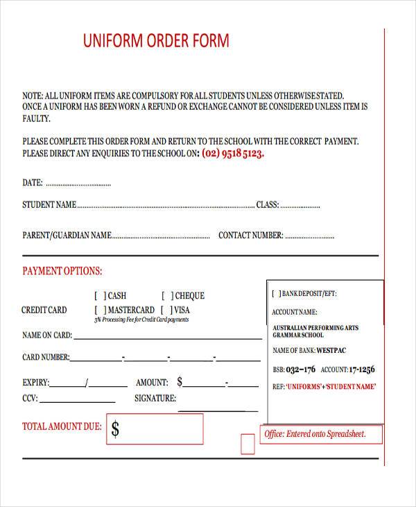 FREE 39+ Blank Order Forms in PDF MS Word Excel