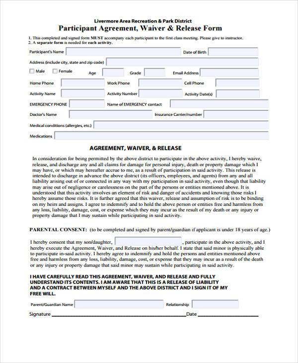 free waiver release form template