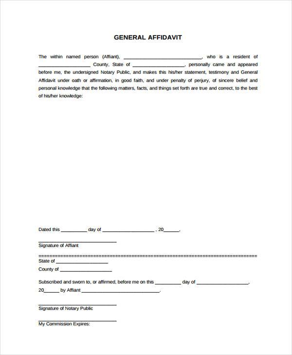 general affidavit form free1