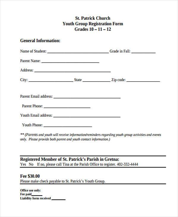 FREE 8+ Sample Church Registration Forms in PDF MS Word