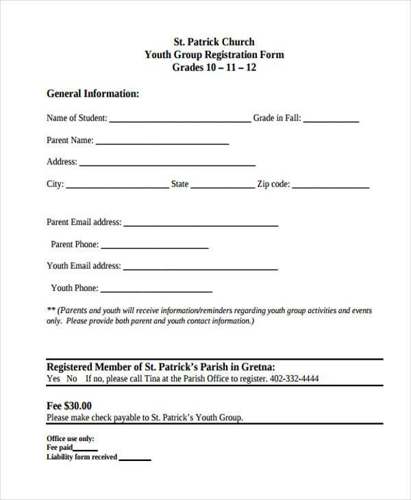 FREE 8 Sample Church Registration Forms In PDF MS Word