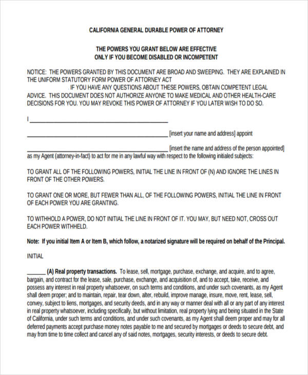 FREE 24 Printable Power Of Attorney Forms In PDF MS Word