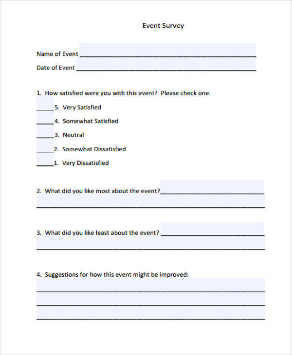 general event survey form