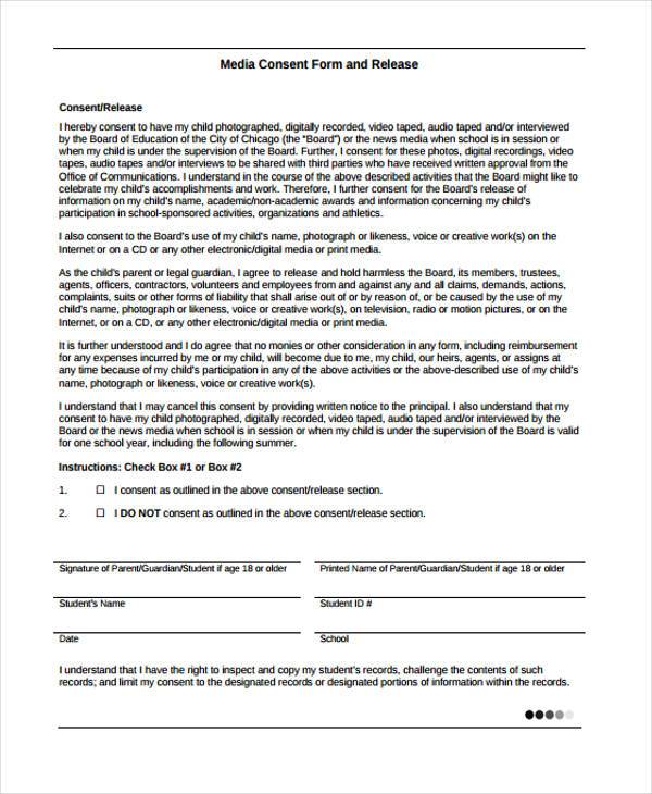 general media release form template