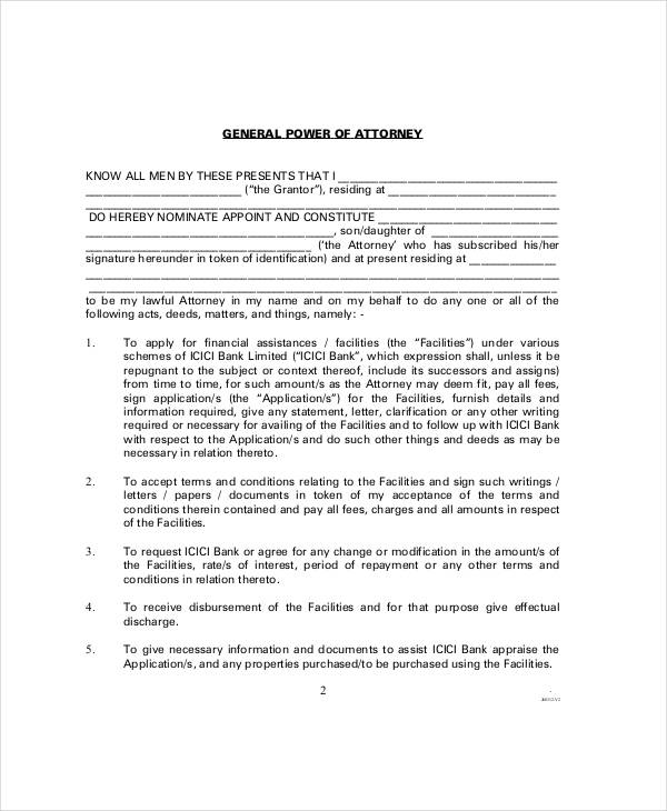 general power of attorney form