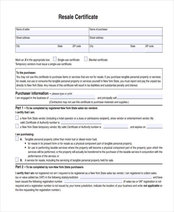 general resale certificate form1