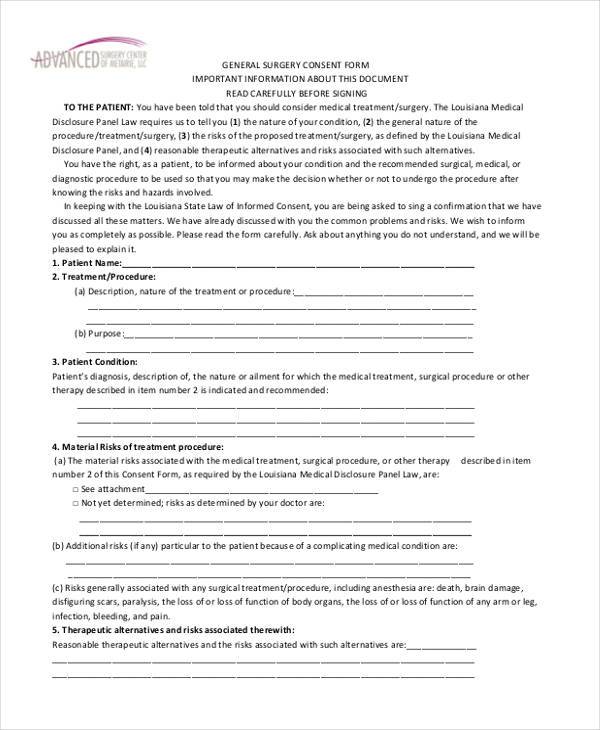 general surgical consent form
