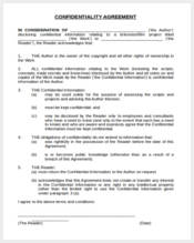 generic confidentiality agreement form1