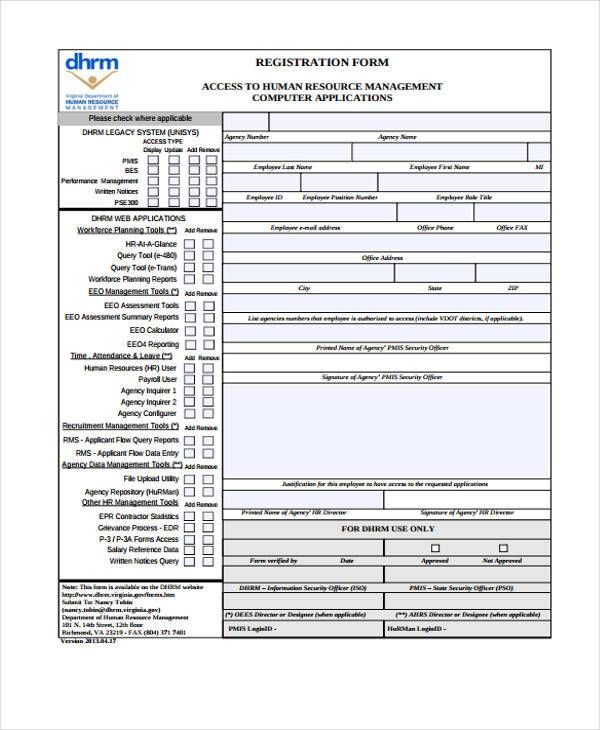 government hr registration form