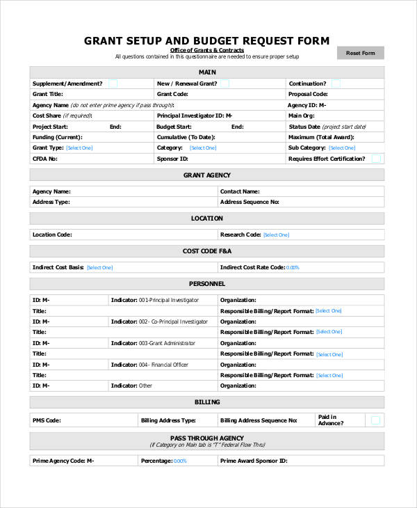 FREE 11+ Sample Budget Request Forms in PDF Excel MS Word