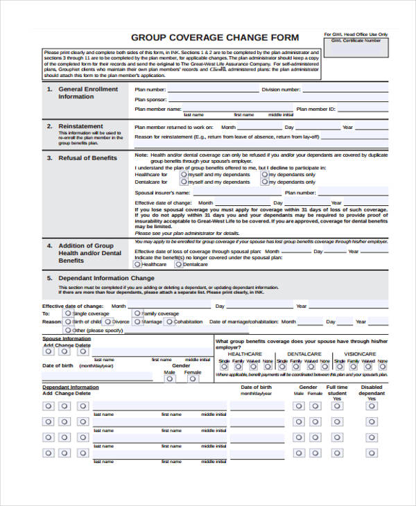 group coverage change form2