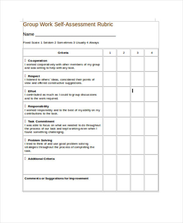 Free Self Assessment Forms In Pdf Ms Word Excel