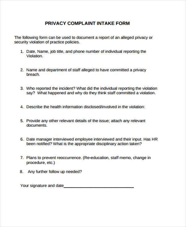 hr complaint intake form1