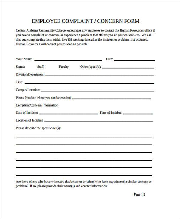 hr employee complaint form4