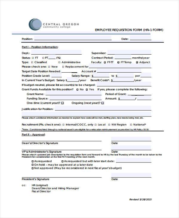 hr employee requisition form1