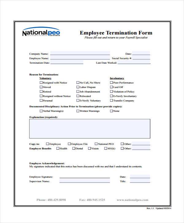 hr employee termination form1