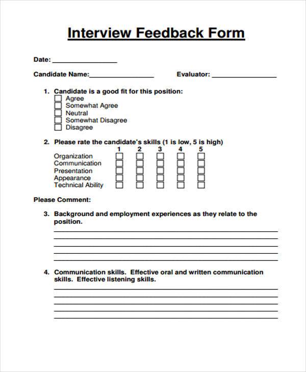 hr interview feedback form1