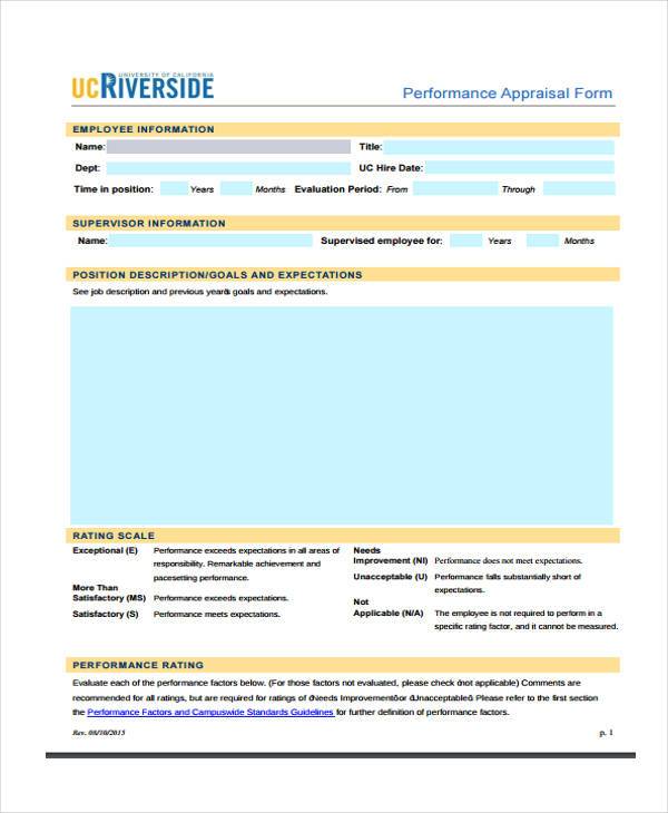 hr performance appraisal form4