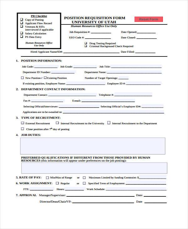 FREE 43+ Sample HR Forms in PDF Excel MS Word