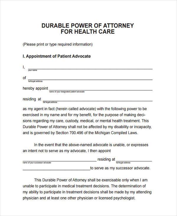 Durable Power Of Attorney Forms Printable Texas Printable Forms Free