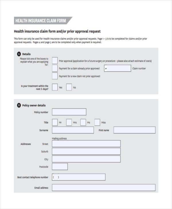 FREE 37+ Sample Claim Forms in PDF | Excel | MS Word