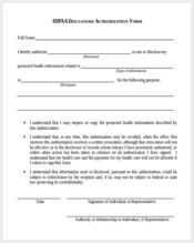 hipaa disclosure authorization form