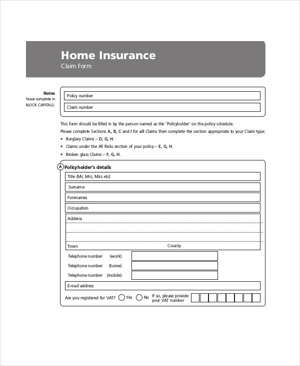 FREE 32+ Claim Form Templates in PDF Excel MS Word