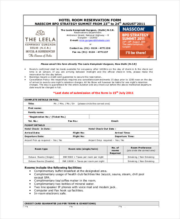 hotel room reservation form2