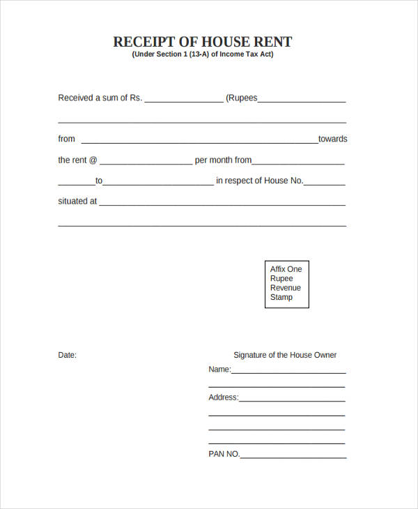 house rent receipt form2