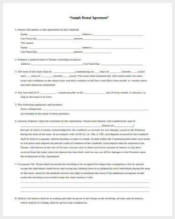 house rental agreement form sample