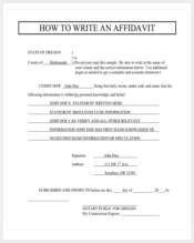 how to write an affidavit