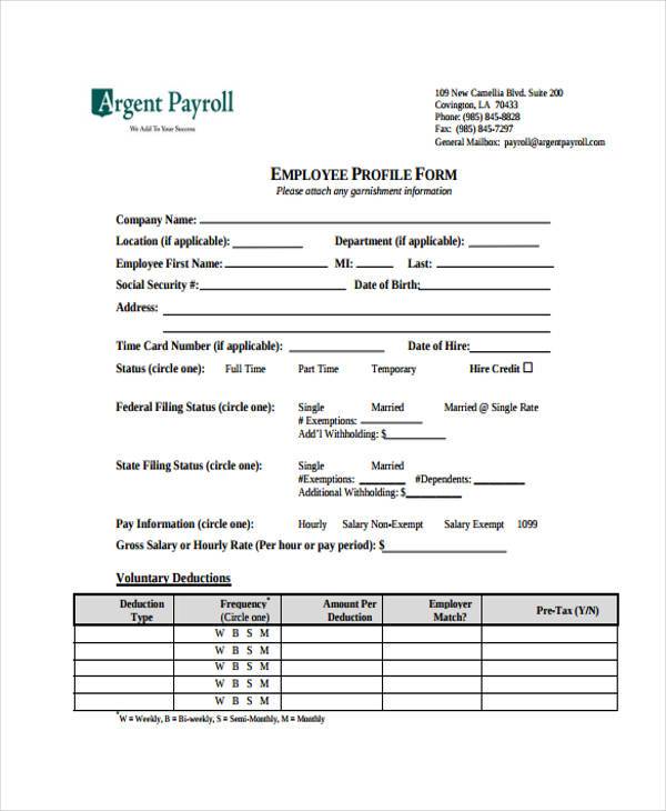 hr payroll profile form1
