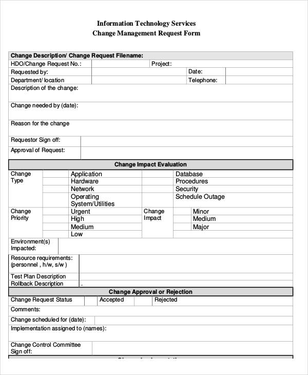 it service request form template