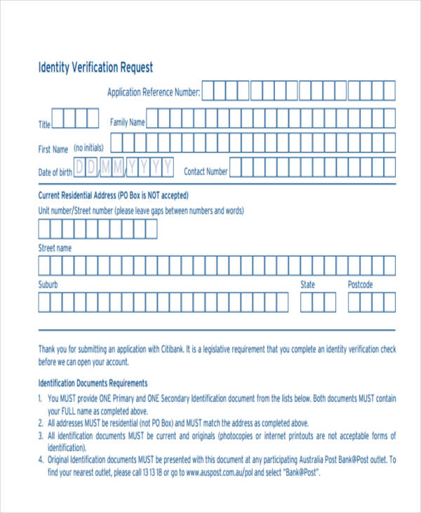 What Is An Identity Verification Form