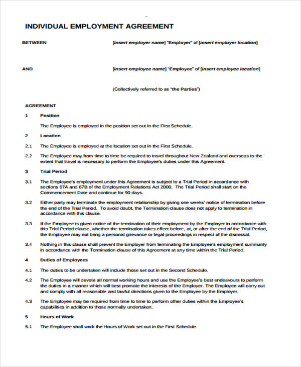 individual employment contract agreement form2