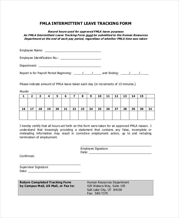 intermittent leave tracking form