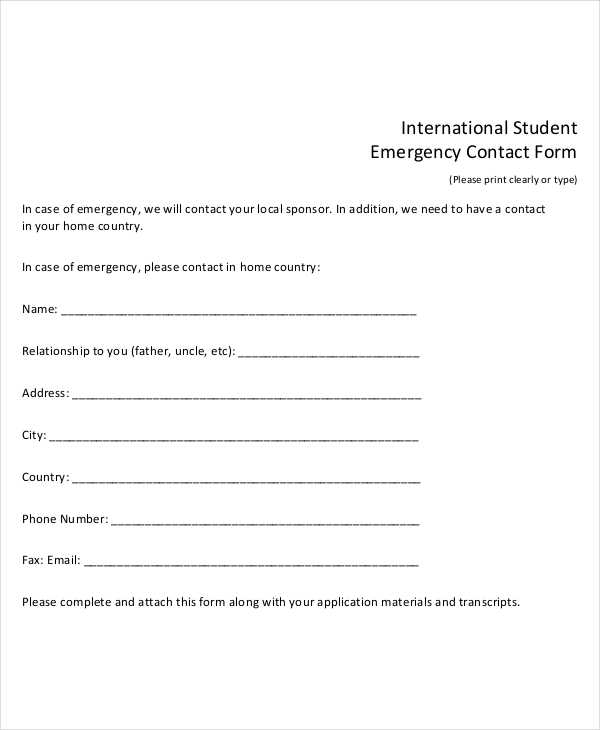 Free 32 Emergency Contact Forms In Pdf Excel Ms Word