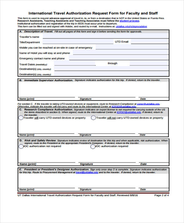 FREE 36+ Travel Request Form Samples, PDF, MS Word, Google Docs, Excel