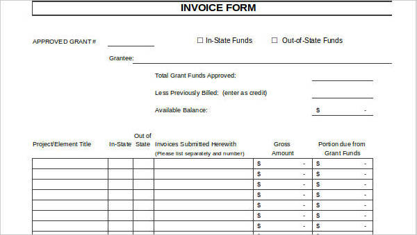 invoice forms in excel