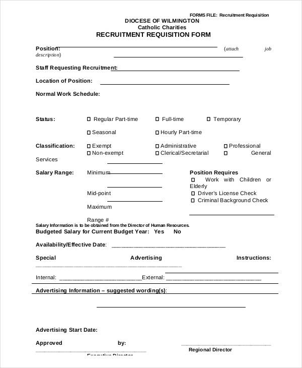 Job Requisition Form Template Word 