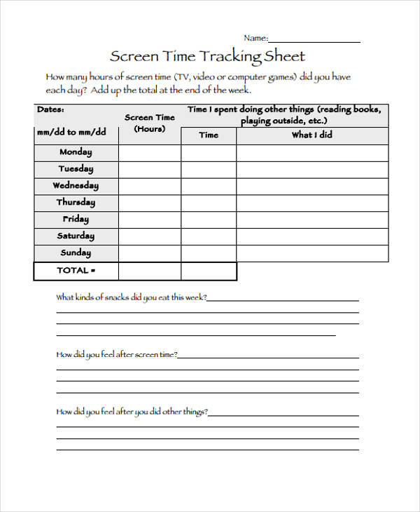 job time tracking form