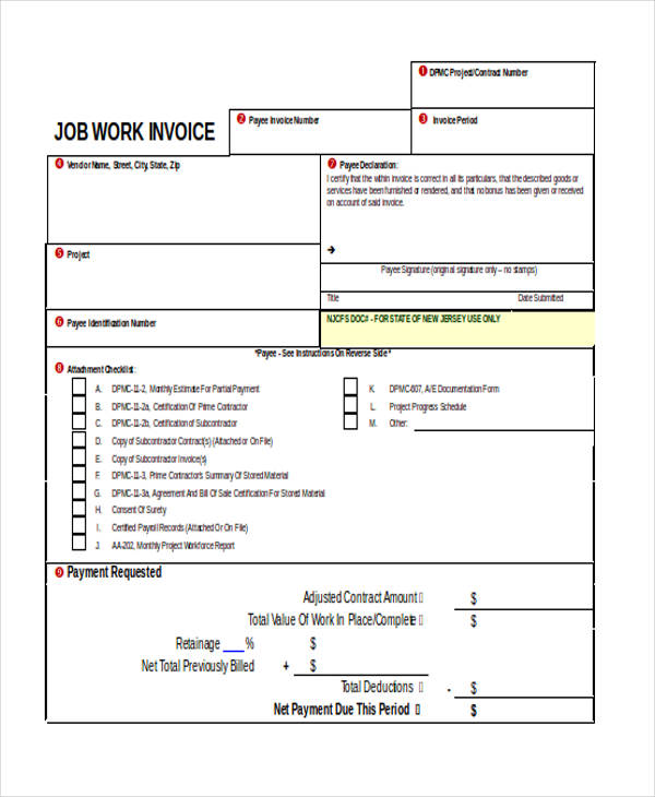 job work invoice format1