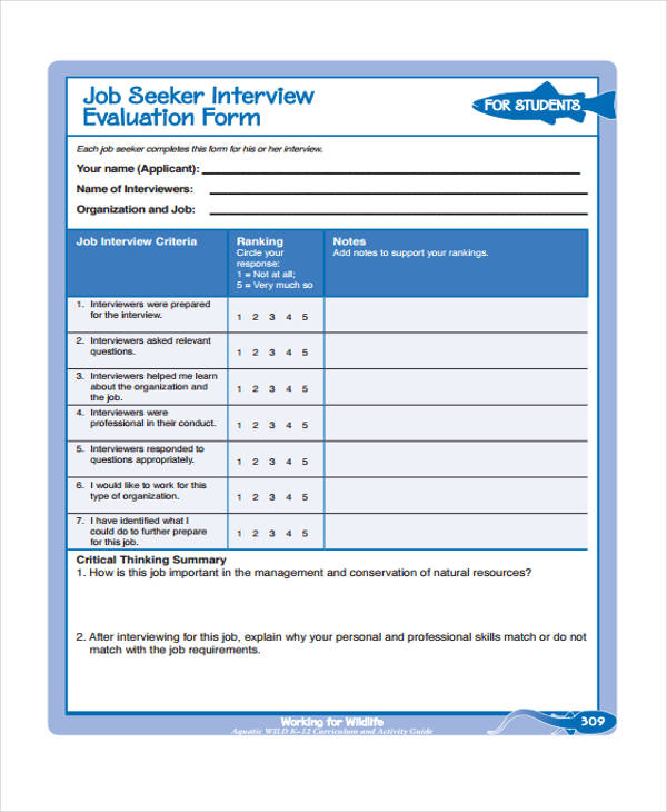 job seeker interview evaluation form3