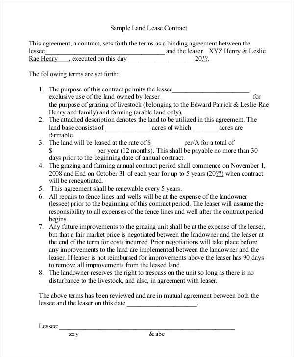 FREE 60+ Lease Agreement Forms in PDF | MS Word