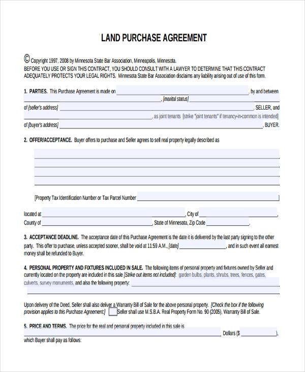 land purchase agreement form1